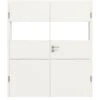 HÖRMANN Doppelflügeltür Pure 2 Weißlack DesignLine Mit Lichtausschnitt Quer Mit Bündiger Lisene Plain 79-7 Mit Zarge