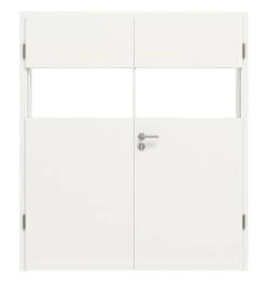 HÖRMANN Doppelflügeltür Pure 2 Verkehrsweiß RAL 9016 Duradecor DesignLine Mit Lichtausschnitt Quer Mit Zarge