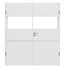 HÖRMANN Doppelflügeltür Pure 2 Bütte Weiß Duradecor DesignLine Mit Lichtausschnitt Quer Mit Lisene Steel 79 Mit Zarge