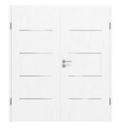 HÖRMANN Doppelflügeltür Esche Weiß Duradecor DesignLine Steel-Plain Mit Zarge