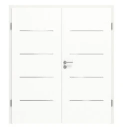 HÖRMANN Doppelflügeltür Ultramatt Weiß DesignLine Concepto Steel-Plain 14 Mit Zarge