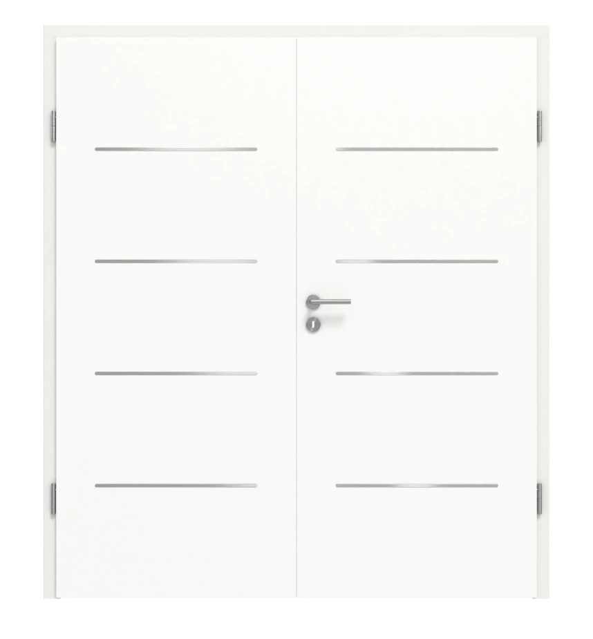 HÖRMANN Doppelflügeltür Ultramatt Weiß DesignLine Concepto Steel-Plain 14 Mit Zarge 1 HÖRMANN Doppelflügeltür Ultramatt Weiß DesignLine Concepto Steel-Plain 14 Mit Zarge