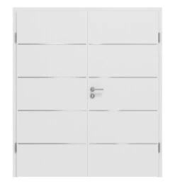 HÖRMANN Doppelflügeltür Bütte Weiß Duradecor DesignLine Steel-Plain Mit Zarge