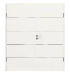 HÖRMANN Doppelflügeltür Steel-Plain 27 Weißlack DesignLine Steel-Plain Mit Zarge