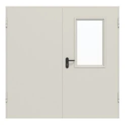 HÖRMANN Innentür-Set Stahl Mehrzwecktür D65-2 OD Mit Lichtausschnitt LA-B2 Im Gehflügel Inkl. Blockzarge