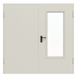 HÖRMANN Innentür-Set Stahl Mehrzwecktür D65-2 OD Mit Lichtausschnitt LA-B3 Im Gehflügel Inkl. Eck- Und Ergänzungszarge Vario B53