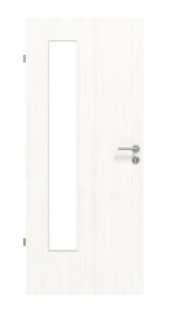 HÖRMANN Innentür Gebürstetes Weiß Duradecor ProLine Mit Lichtausschnitt LA 24 Bandseitig