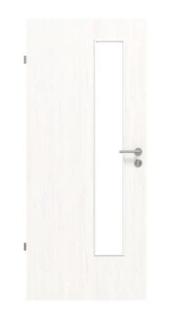 HÖRMANN Innentür Gebürstetes Weiß Duradecor ProLine Mit Lichtausschnitt LA 24 Schlossseitig