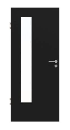 HÖRMANN Innentür Schwarz RAL 9005 Mattlack ProLine Mit Lichtausschnitt LA 24 Bandseitig