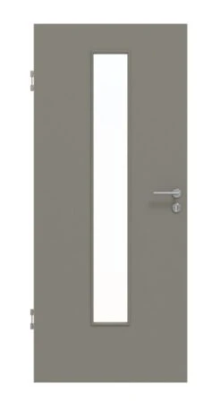 HÖRMANN Innentür Staubgrau RAL 7037 Mattlack ProLine Mit Lichtausschnitt LA 24 Mittig