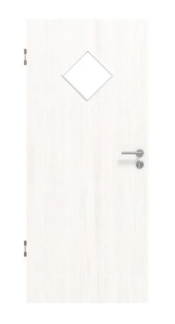 HÖRMANN Innentür Gebürstetes Weiß Duradecor ProLine Mit Lichtausschnitt LA 6 Raute