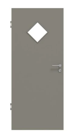 HÖRMANN Innentür Staubgrau RAL 7037 Duradecor ProLine Mit Lichtausschnitt LA 6 Raute