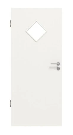 HÖRMANN Innentür Verkehrsweiß RAL 9016 Duradecor ProLine Mit Lichtausschnitt LA 6 Raute