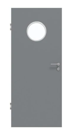 HÖRMANN Innentür Ultramatt Staubgrau Duradecor Proline Concepto Mit Lichtausschnitt LA Bullauge