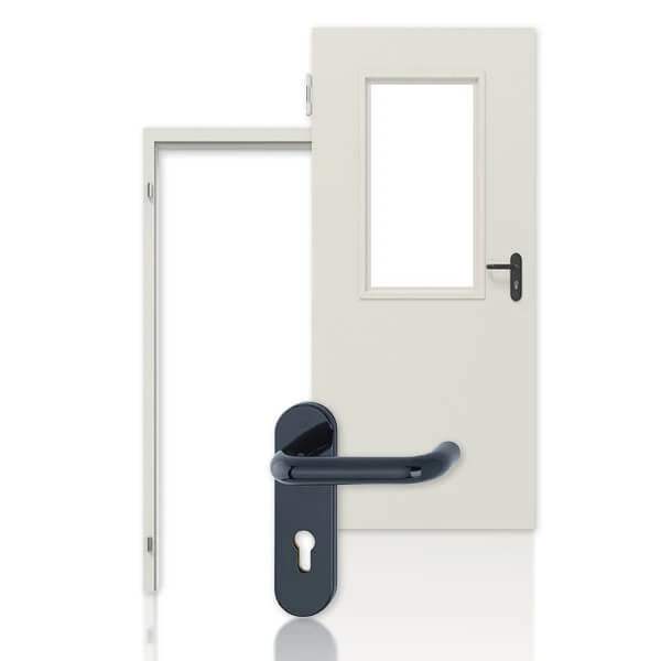 HÖRMANN Innentür-Set Stahl Mehrzwecktür D65-1 OD Mit Lichtausschnitt LA-B2 Inkl. Eckzarge 1 HÖRMANN Innentür-Set Stahl Mehrzwecktür D65-1 OD Mit Lichtausschnitt LA-B2 Inkl. Eckzarge