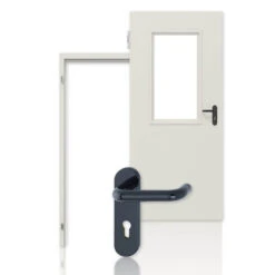 HÖRMANN Innentür-Set Stahl Mehrzwecktür D65-1 OD Mit Lichtausschnitt LA-B2 Inkl. Zarge DryFix