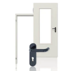 HÖRMANN Innentür-Set Stahl Mehrzwecktür D65-1 OD Mit Lichtausschnitt LA-B3 Inkl. Eckzarge