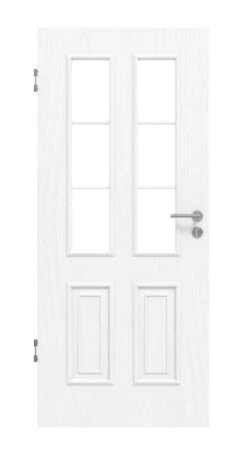 HÖRMANN Innentür Georgia 4 Esche Weiß Duradecor ClassicLine Mit Lichtausschnitt LA Sprosse 1/3