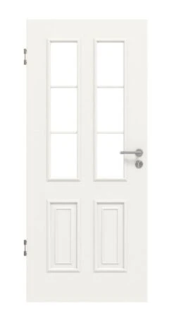 HÖRMANN Innentür Georgia 4 Verkehrsweiß RAL 9016 Duradecor ClassicLine Mit Lichtausschnitt LA Sprosse 1/3