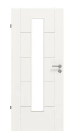 HÖRMANN Innentür Groove 13 Weißlack DesignLine Mit Lichtausschnitt LA 24 Mittig