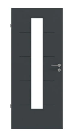 HÖRMANN Innentür Groove 14 Anthrazit RAL 7016 Lack DesignLine Mit Lichtausschnitt LA 24 Mittig