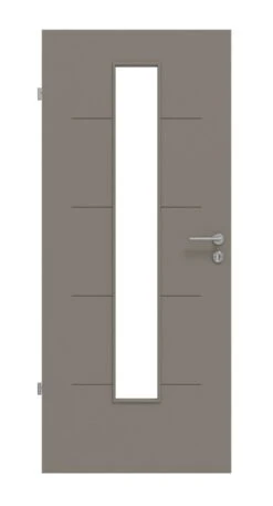 HÖRMANN Innentür Groove 14 Taupe RAL 7048 Lack DesignLine Mit Lichtausschnitt LA 24 Mittig