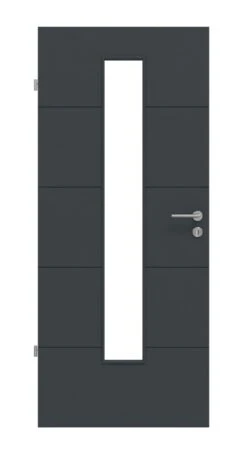 HÖRMANN Innentür Groove 15 Anthrazit RAL 7016 Lack DesignLine Mit Lichtausschnitt LA 24 Mittig