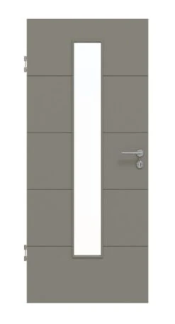 HÖRMANN Innentür Groove 15 Staubgrau RAL 7037 Lack DesignLine Mit Lichtausschnitt LA 24 Mittig