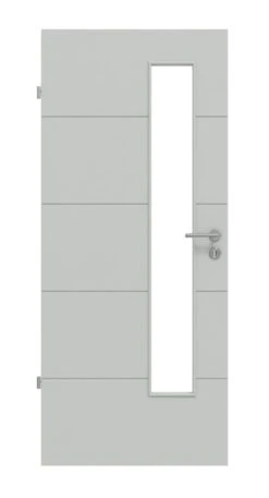 HÖRMANN Innentür Groove 15 Grau RAL 7035 Lack DesignLine Mit Lichtausschnitt LA 24 Schlossseitig