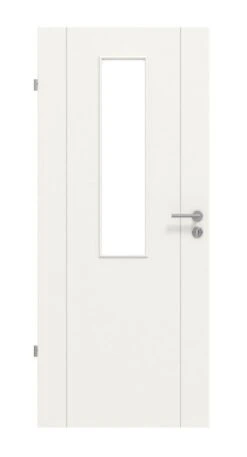 HÖRMANN Innentür Groove 16 Weißlack DesignLine Mit Lichtausschnitt LA 4 Mittig