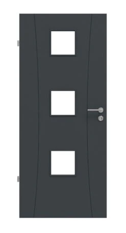 HÖRMANN Innentür Groove 20 Anthrazit RAL 7016 Lack DesignLine Mit Lichtausschnitt LA 10