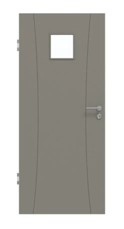 HÖRMANN Innentür Groove 20 Staubgrau RAL 7037 Lack DesignLine Mit Lichtausschnitt LA 14