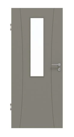 HÖRMANN Innentür Groove 20 Staubgrau RAL 7037 Lack DesignLine Mit Lichtausschnitt LA 4 Mittig