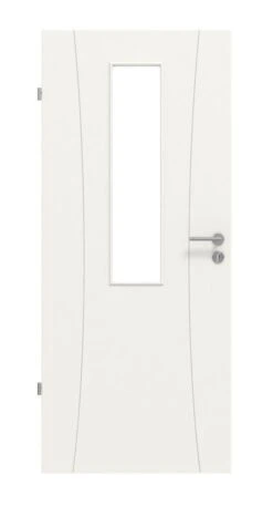 HÖRMANN Innentür Groove 20 Weißlack DesignLine Mit Lichtausschnitt LA 4 Mittig