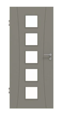 HÖRMANN Innentür Groove 20 Staubgrau RAL 7037 Lack DesignLine Mit Lichtausschnitt LA 5