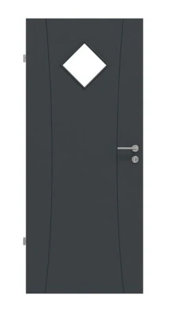 HÖRMANN Innentür Groove 20 Anthrazit RAL 7016 Lack DesignLine Mit Lichtausschnitt LA 6