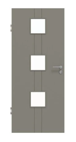 HÖRMANN Innentür Groove 23 Staubgrau RAL 7037 Lack DesignLine Mit Lichtausschnitt LA 10