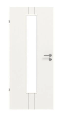 HÖRMANN Innentür Groove 23 Weißlack DesignLine Mit Lichtausschnitt LA 24 Mittig