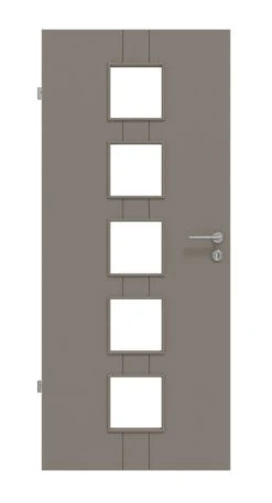 HÖRMANN Innentür Groove 23 Taupe RAL 7048 Lack DesignLine Mit Lichtausschnitt LA 5