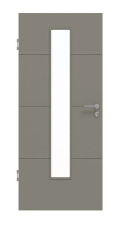 HÖRMANN Innentür Groove 34 Staubgrau RAL 7037 Lack DesignLine Mit Lichtausschnitt LA 24 Mittig