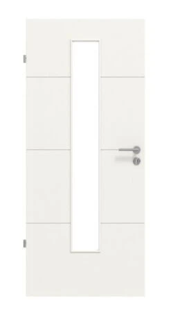 HÖRMANN Innentür Groove 34 Weißlack DesignLine Mit Lichtausschnitt LA 24 Mittig