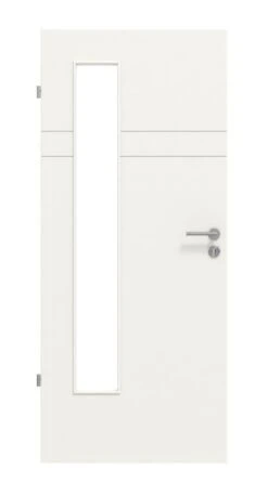 HÖRMANN Innentür Groove 78 Weißlack DesignLine Mit Lichtausschnitt LA 24 Bandseitig