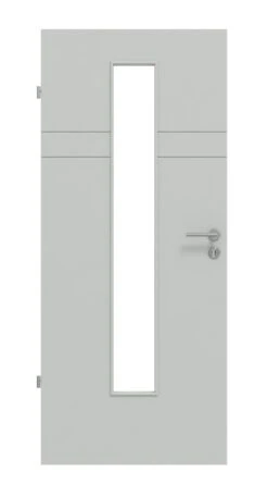 HÖRMANN Innentür Groove 78 Grau RAL 7035 Lack DesignLine Mit Lichtausschnitt LA 24 Mittig
