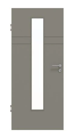 HÖRMANN Innentür Groove 78 Staubgrau RAL 7037 Lack DesignLine Mit Lichtausschnitt LA 24 Mittig