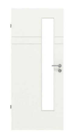 HÖRMANN Innentür Groove 78 Weißlack DesignLine Mit Lichtausschnitt LA 24 Schlossseitig