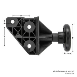 Hörmann EcoStar Rollenhalter Mit Laufrolle, Links -Türen Verkauf 1084201 hoermann ecostar rollenhalter mit laufrolle links bemassung