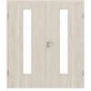 HÖRMANN Doppelflügeltür Gebürstete Salzeiche Duradecor ProLine Mit Lichtausschnitt LA 24 Mittig Mit Zarge
