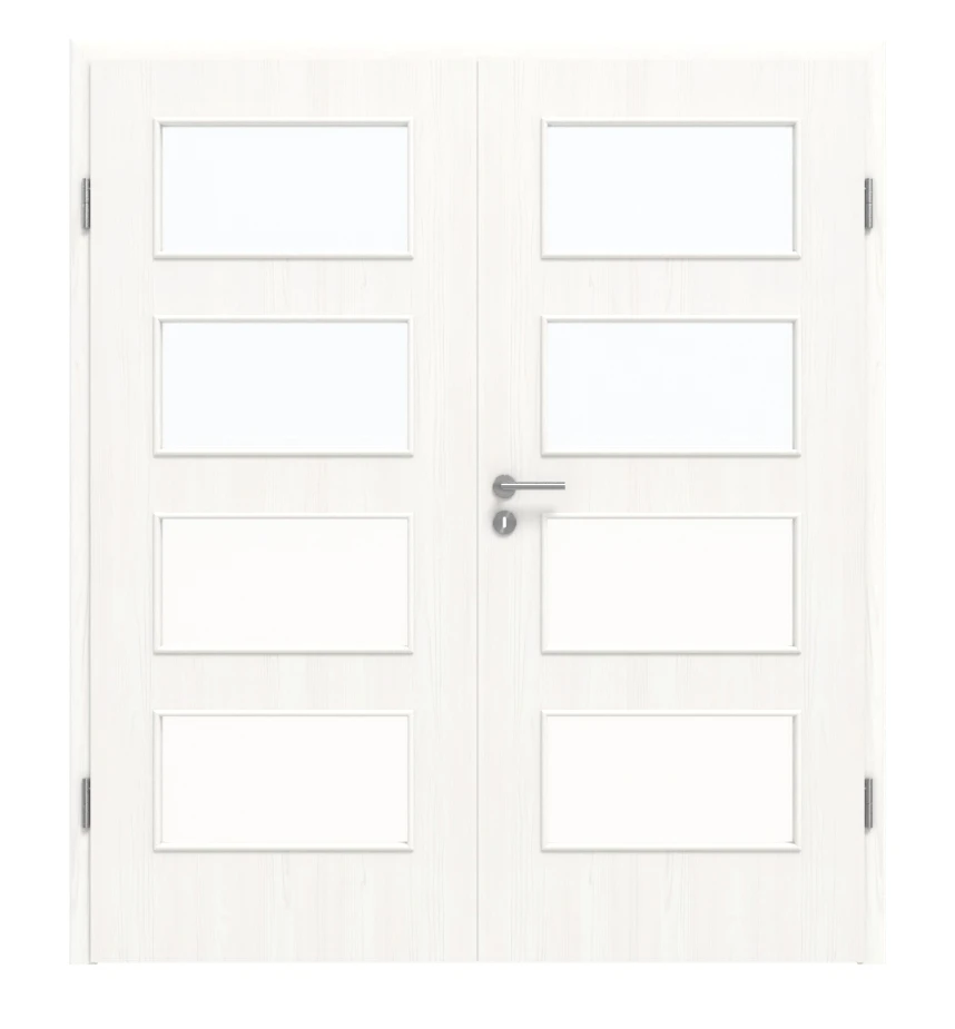 HÖRMANN Doppelflügeltür Gebürstetes Weiß Duradecor ProLine Mit Lichtausschnitt LA 9 Mit Zarge 1 HÖRMANN Doppelflügeltür Gebürstetes Weiß Duradecor ProLine Mit Lichtausschnitt LA 9 Mit Zarge