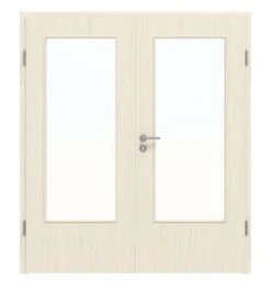 HÖRMANN Doppelflügeltür Gebürstete Pinie Duradecor ProLine Mit Lichtausschnitt LA-DIN Mit Zarge