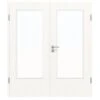 HÖRMANN Doppelflügeltür Gebürstetes Weiß Duradecor ProLine Mit Lichtausschnitt LA-DIN Mit Zarge
